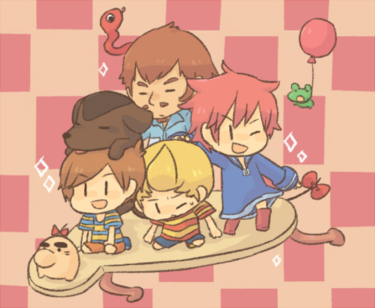 lucas, kumatora, doseisan, claus, boney, and 2 more (mother and 1 more) drawn by tsutsuji