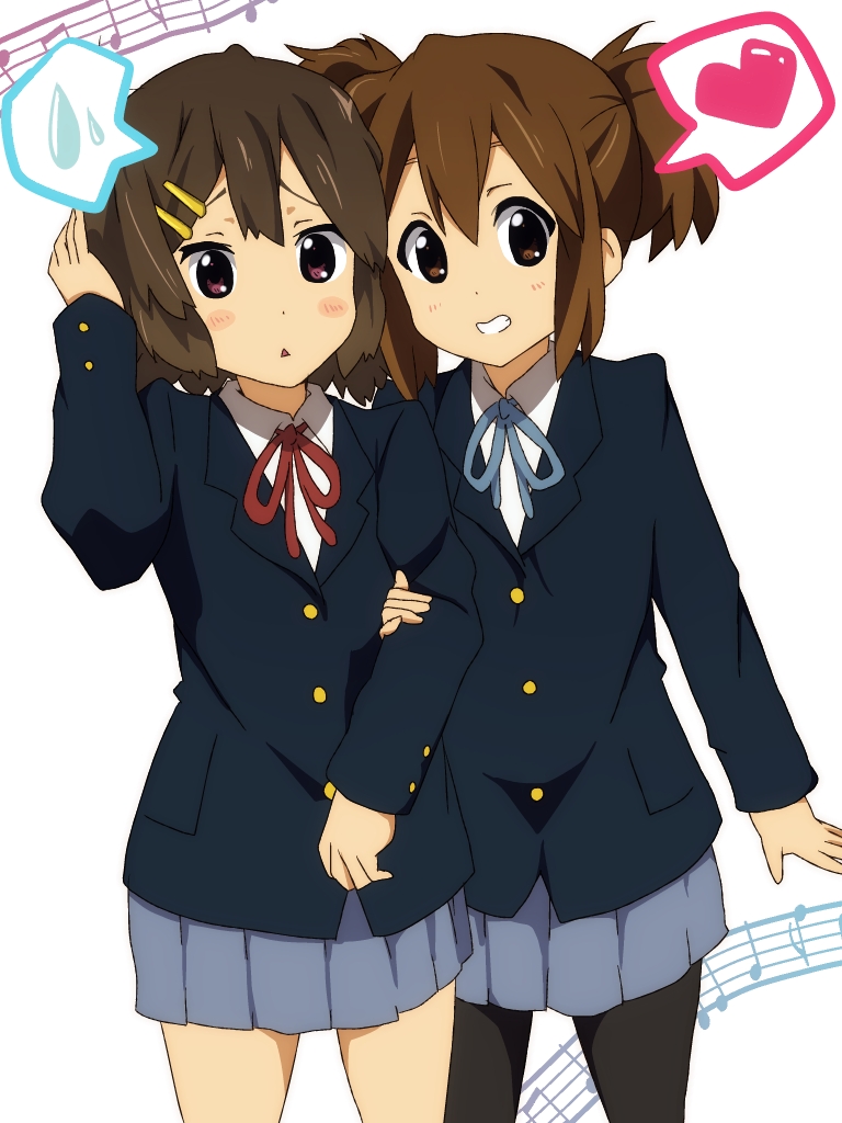 hirasawa yui and suzuki jun (k-on!) drawn by amano_kouki