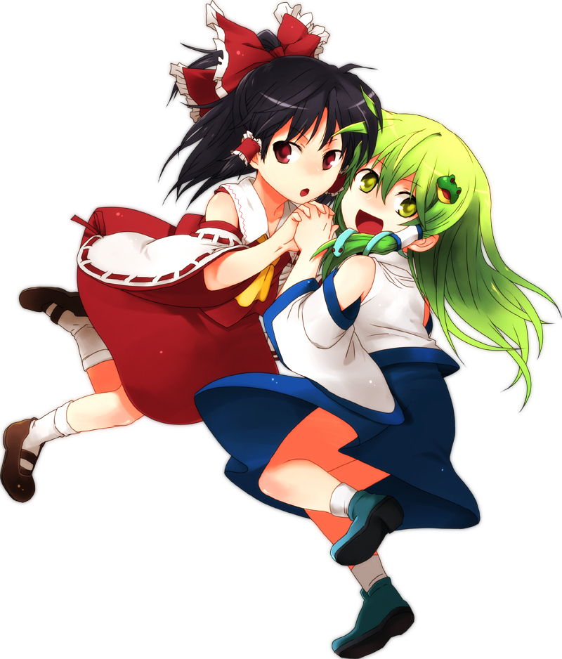 hakurei reimu and kochiya sanae (touhou) drawn by re_ghotion