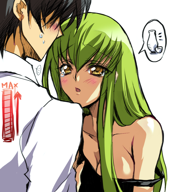 c.c. and lelouch vi britannia (code geass) drawn by creayus