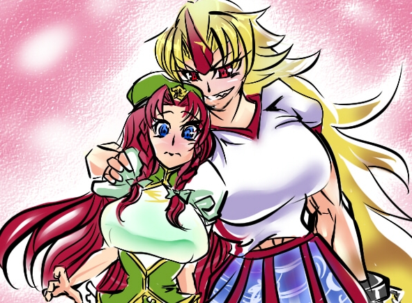 hong meiling and hoshiguma yuugi (touhou) drawn by yami_gatsu