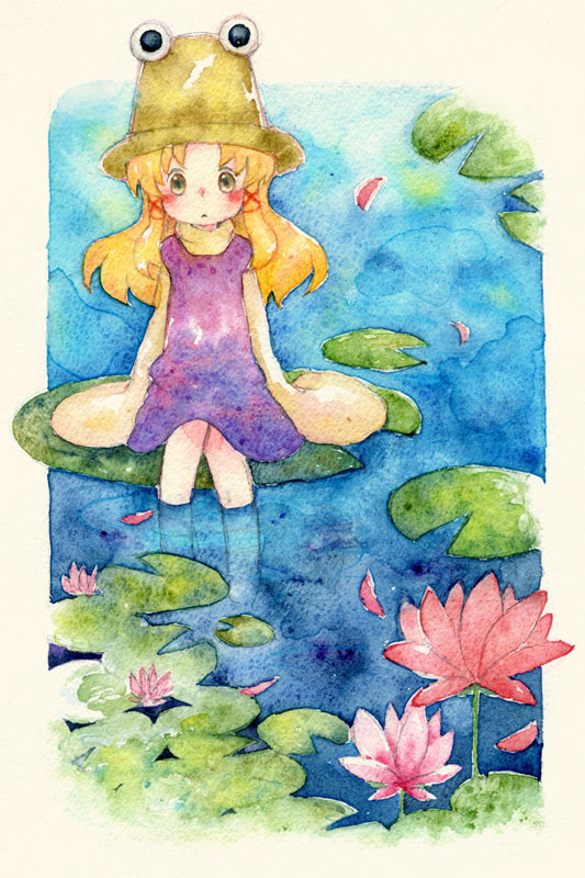 moriya suwako and pyonta (touhou) drawn by deko