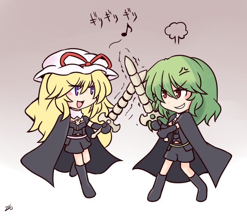 yakumo yukari, kazami yuuka, female byleth, and itou shizuka (touhou and 4 more) drawn by 216