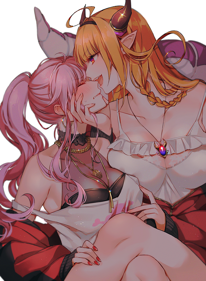mori calliope and kiryu coco (hololive and 1 more) drawn by mamaloni