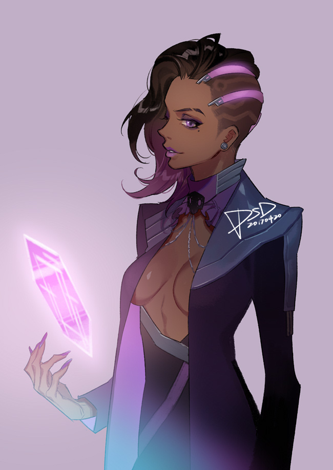 sombra (overwatch and 1 more) drawn by psd_(psdgai)