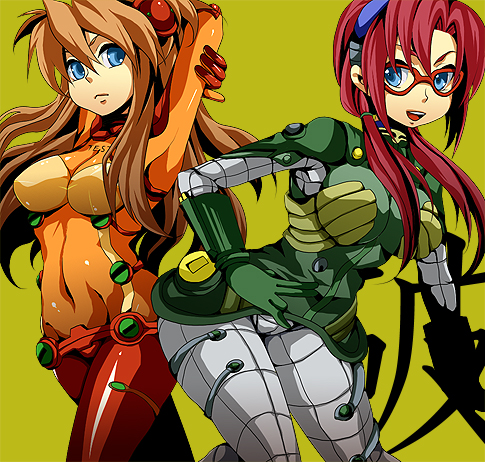 souryuu asuka langley and makinami mari illustrious (neon genesis evangelion and 2 more) drawn by hcsb