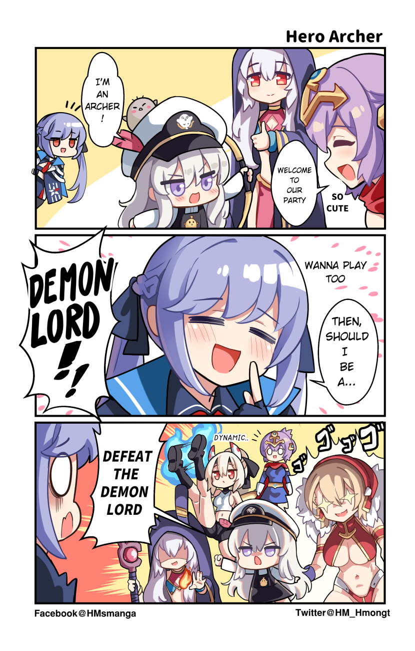 ayanami, laffey, z23, essex, little enterprise, and 1 more (azur lane) drawn by hm_(hmongt)