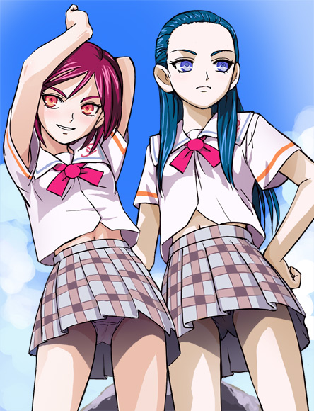 kiryuu michiru and kiryuu kaoru (precure and 1 more) drawn by haruyama_kazunori