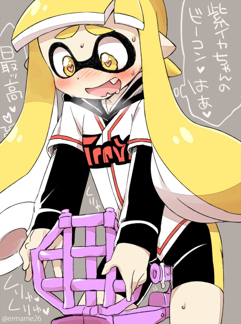 inkling player character and inkling girl (splatoon and 1 more) drawn by eromame