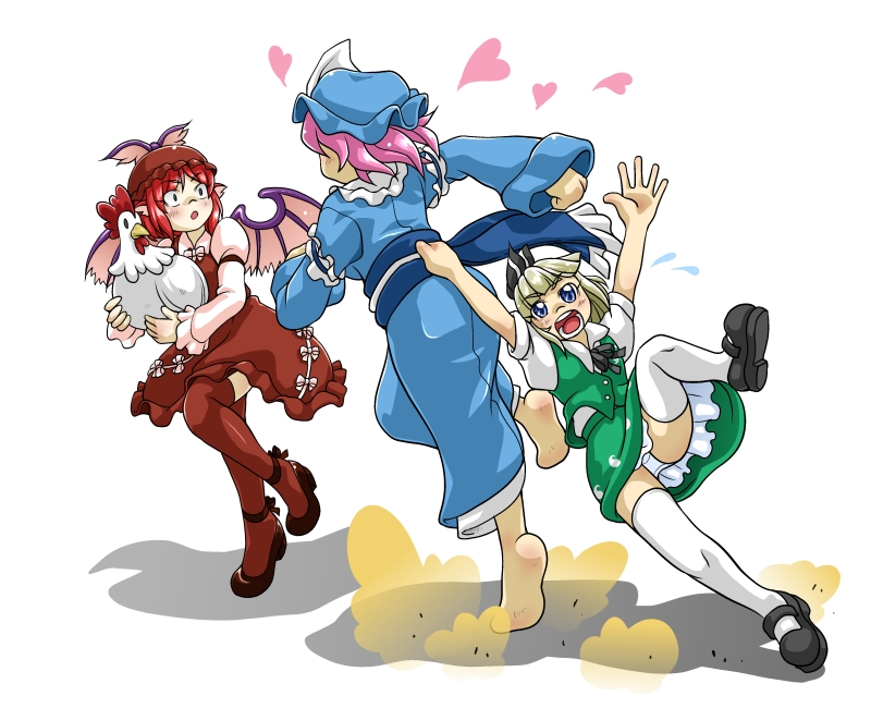 konpaku youmu, saigyouji yuyuko, and mystia lorelei (touhou) drawn by h.dupp_(nama_aakiruu)