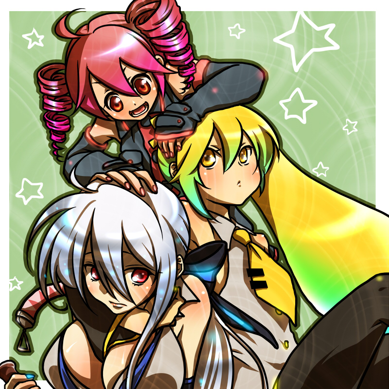 kasane teto, yowane haku, and akita neru (vocaloid and 1 more) drawn by gonmasa