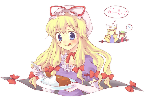 yakumo yukari, yakumo ran, and chen (touhou) drawn by kuguri_oimo