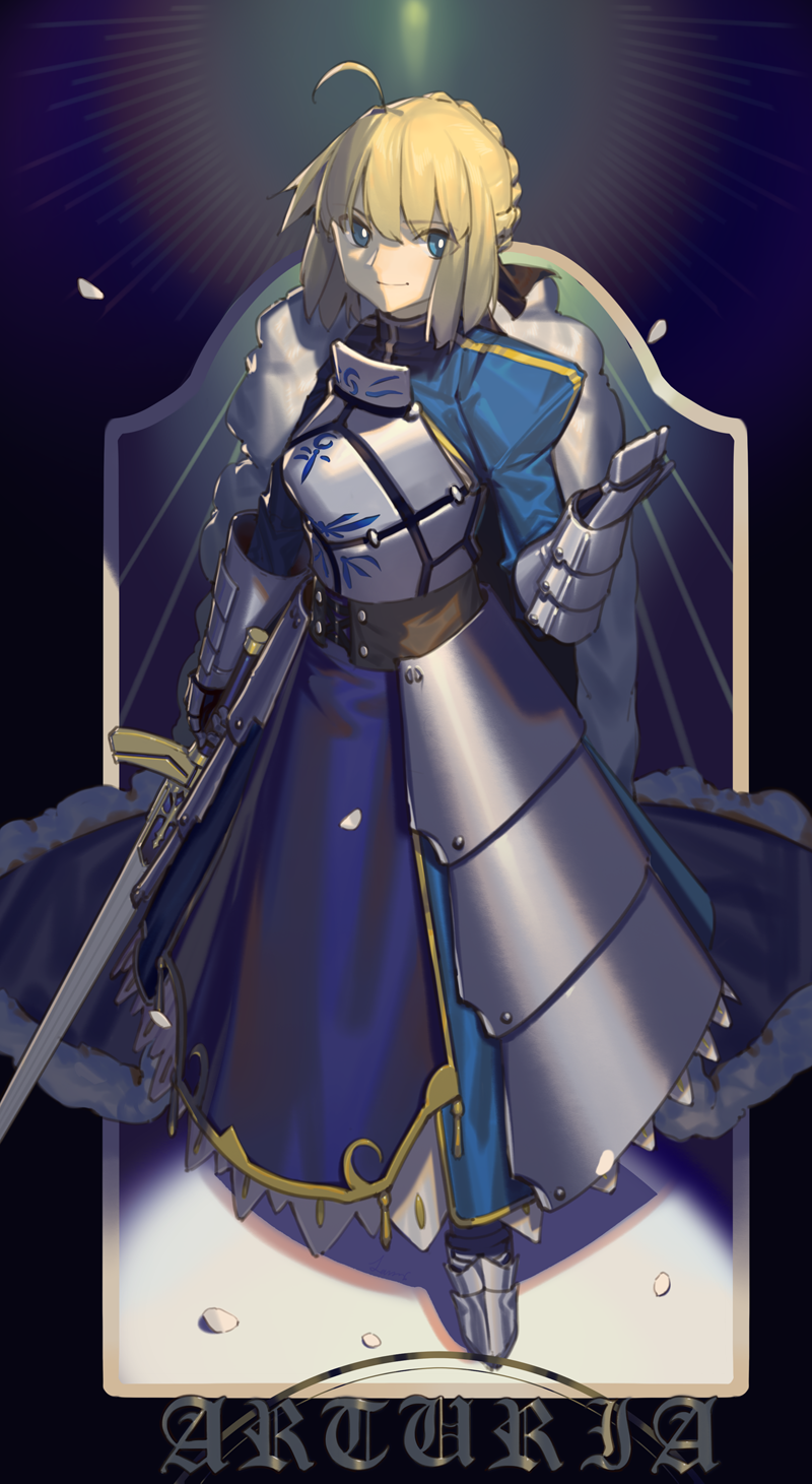 artoria pendragon and saber (fate and 1 more) drawn by lanzi_(415460661)