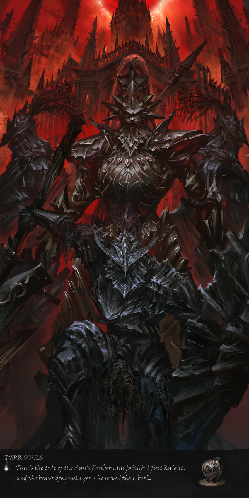 dragon slayer ornstein and dragonslayer armour (dark souls and 2 more) drawn by stu_dts