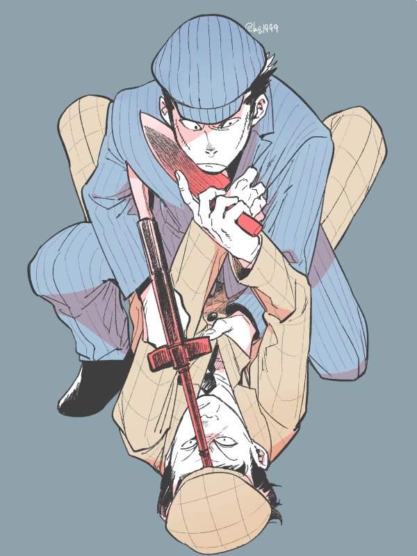 tougou and tetsu the killer (osomatsu and 1 more) drawn by tamago_toji