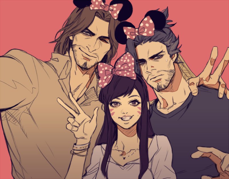 d.va, cassidy, and hanzo (overwatch and 2 more) drawn by kkangcheol