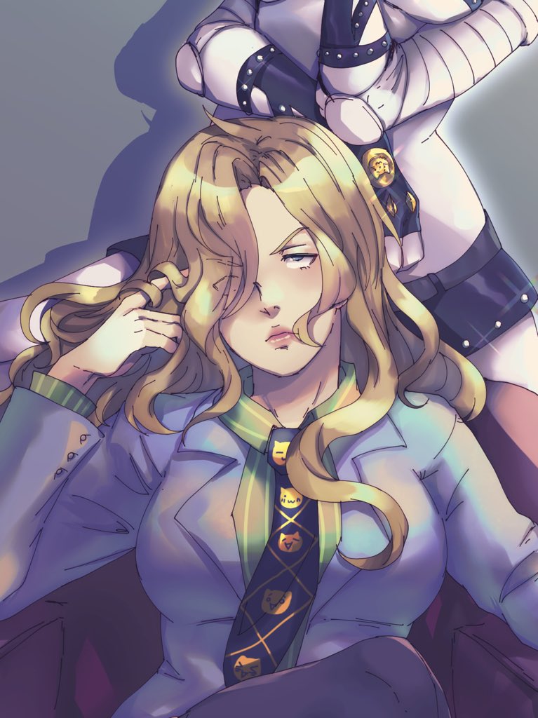 kira yoshikage and killer queen (jojo no kimyou na bouken and 1 more) drawn by greenpantsu