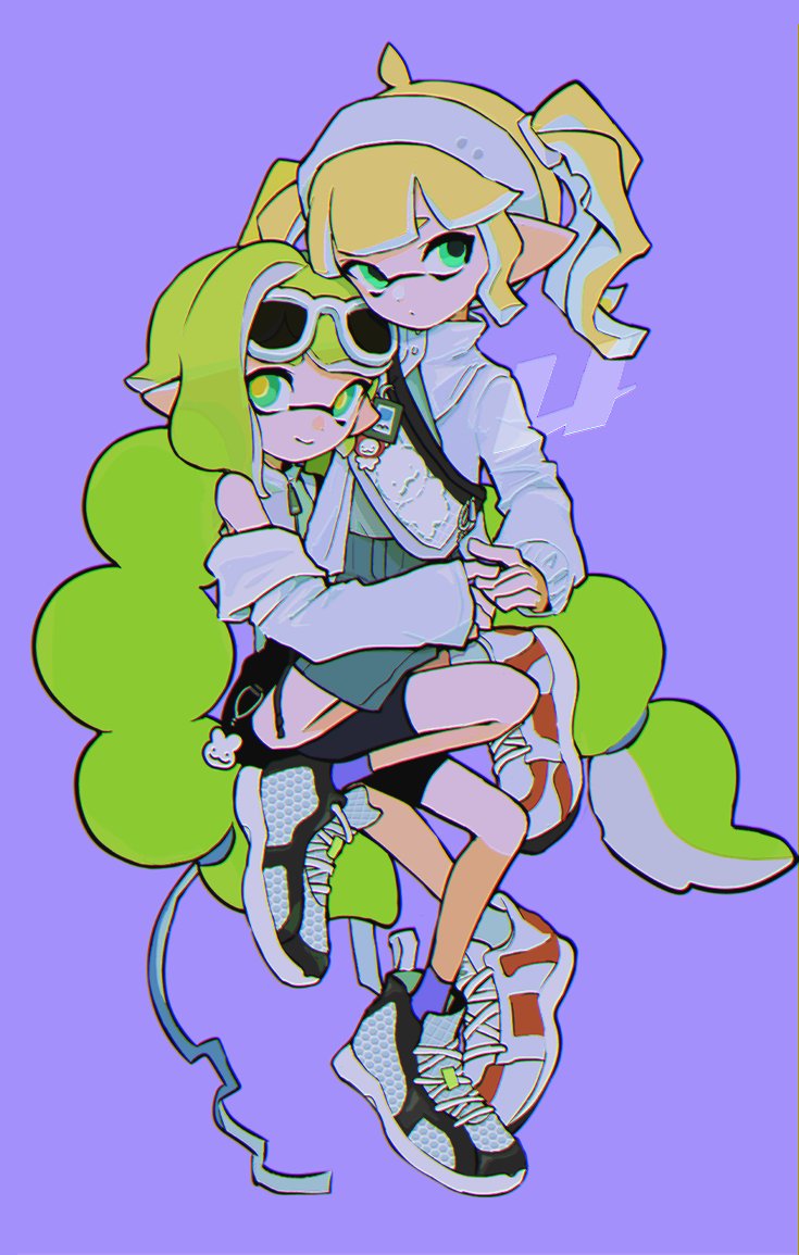 inkling player character and inkling girl (splatoon) drawn by imaikuy0