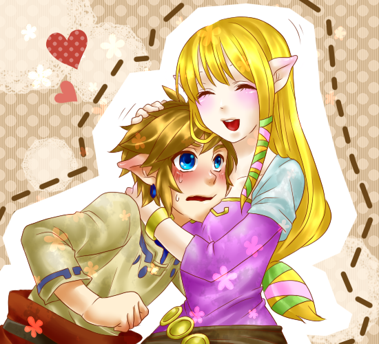 link and princess zelda (the legend of zelda and 1 more) drawn by yuu_(yes_but_so_what)