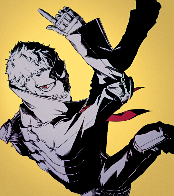 sakamoto ryuuji and skull (persona and 1 more) drawn by yuu_(isis7796)