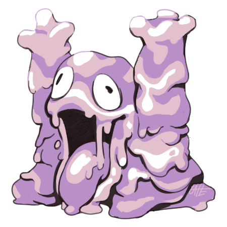 grimer (pokemon and 1 more) drawn by lattemonster