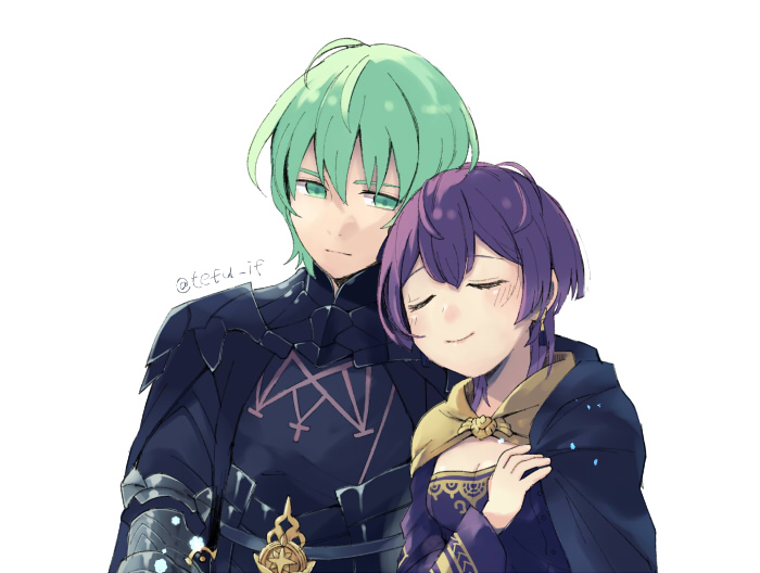 bernadetta von varley and male byleth (fire emblem and 1 more) drawn by tefutene