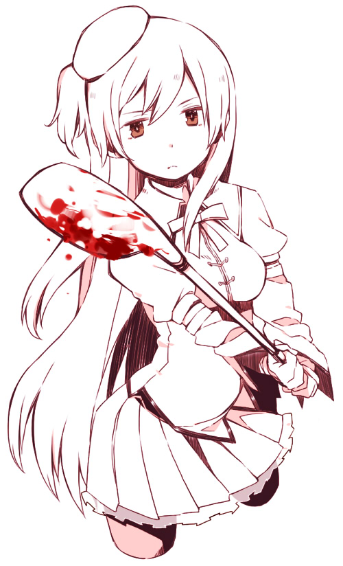 akemi homura and tomoe mami (mahou shoujo madoka magica) drawn by kutsuwada_on