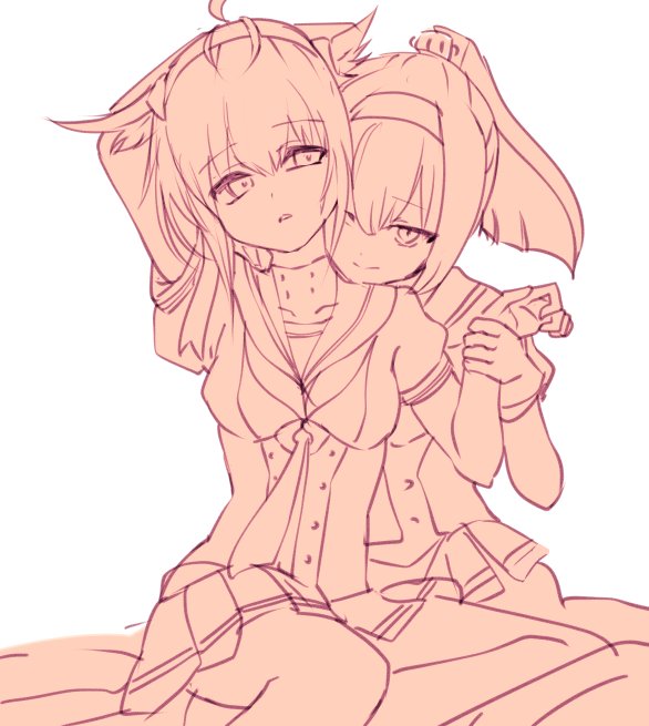 hatsuzuki and akizuki (kantai collection) drawn by cis_(carcharias)