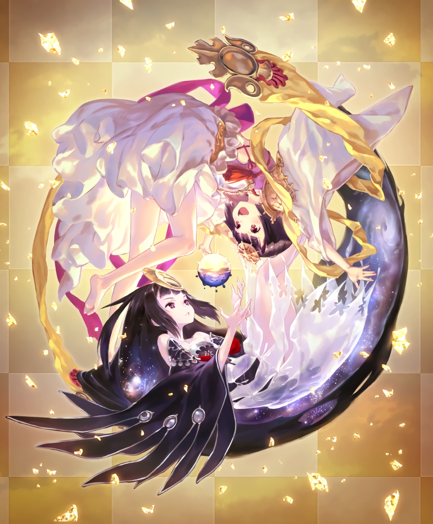 amaterasu and tsukiyomi (shingeki no bahamut and 1 more) drawn by hisakata_souji