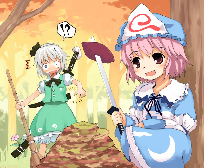 konpaku youmu and saigyouji yuyuko (touhou) drawn by kito_(sorahate)