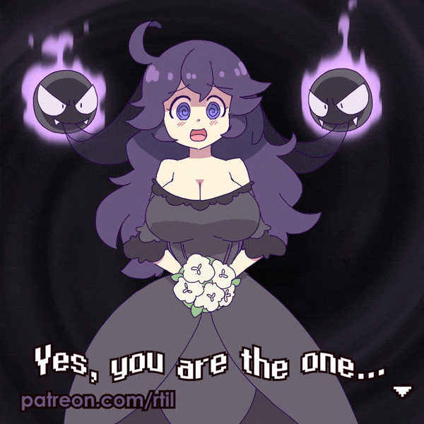 hex maniac and gastly (pokemon and 1 more) drawn by rtil