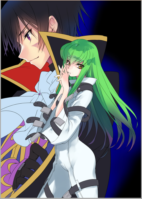 c.c. and lelouch vi britannia (code geass) drawn by creayus