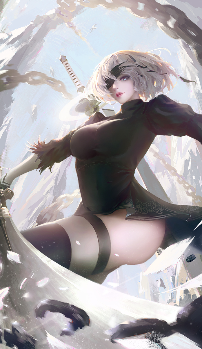 2b (nier and 1 more) drawn by er_san_si