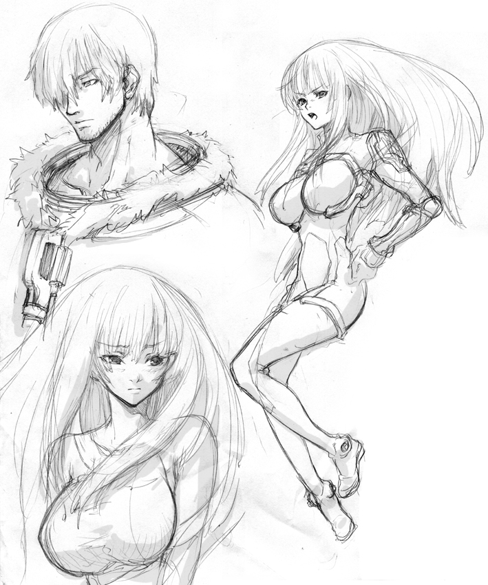 ken marinaris and dingo egret (zone of the enders and 1 more) drawn by tachibana_chata