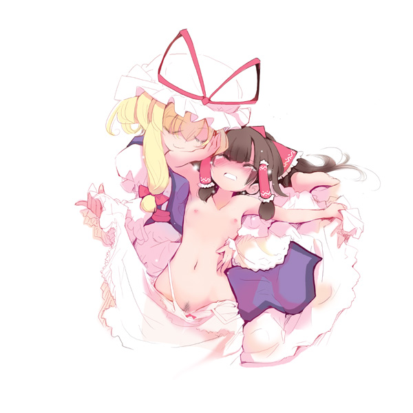 hakurei reimu and yakumo yukari (touhou) drawn by usoneko