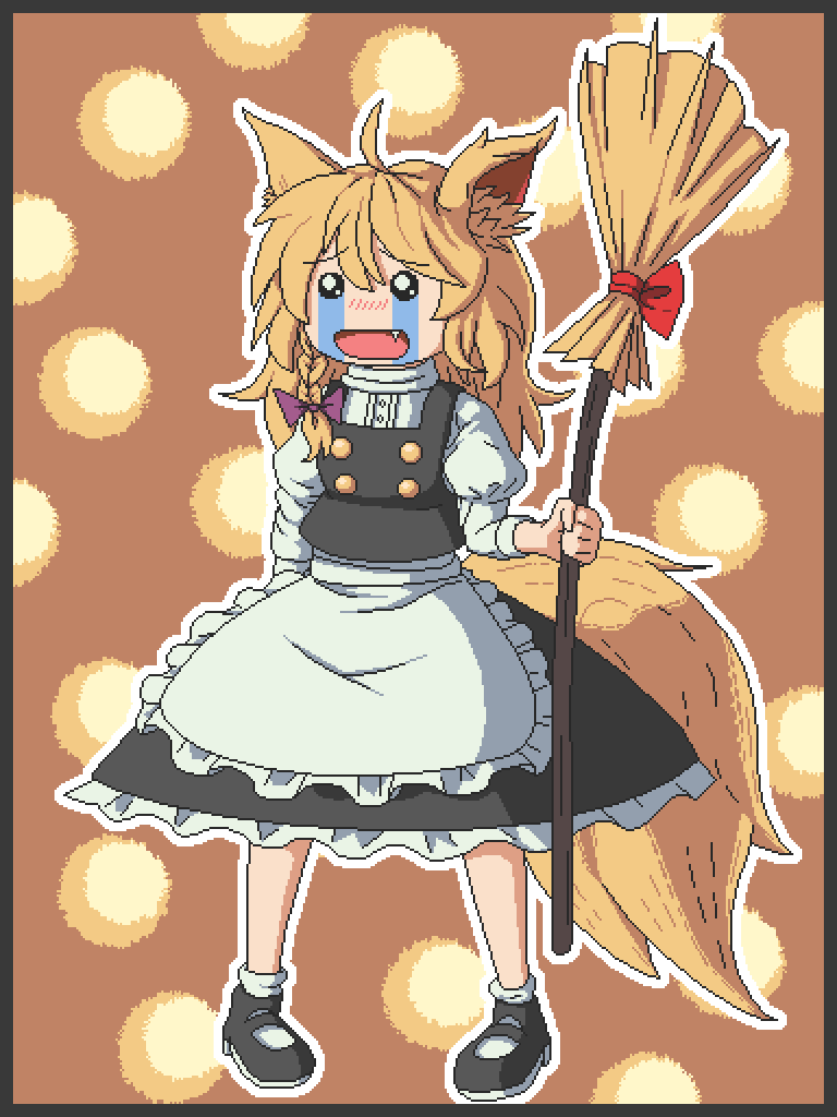 kirisame marisa and youkai fox (touhou and 3 more) drawn by aksawshin