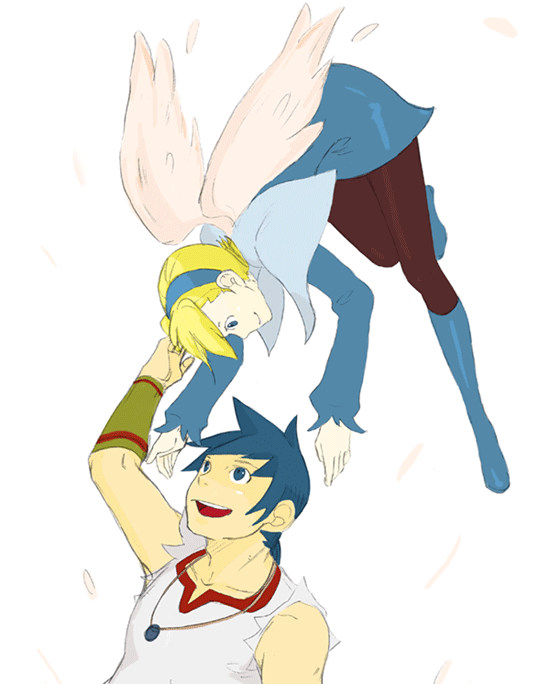 nina and ryu (breath of fire and 1 more) drawn by bitouk