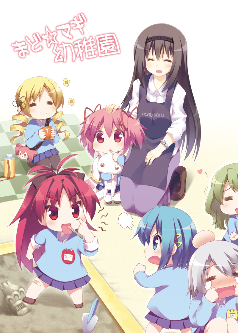 akemi homura, kaname madoka, miki sayaka, sakura kyoko, tomoe mami, and 5 more (mahou shoujo madoka magica) drawn by hoppege