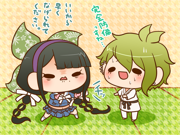 amami rantaro and chabashira tenko (danganronpa and 1 more) drawn by yumaru_(marumarumaru)