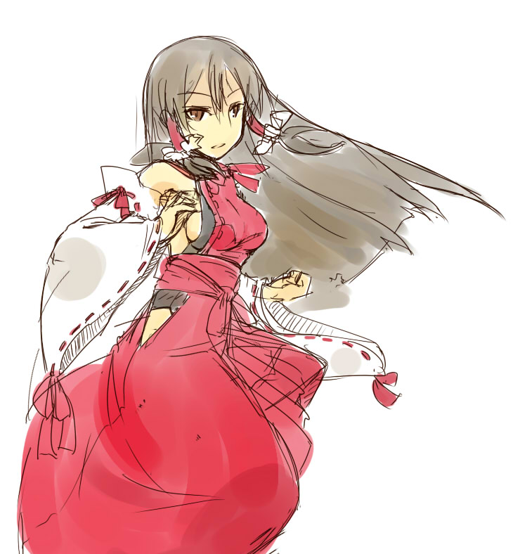 sendai hakurei no miko (original and 2 more) drawn by michikusa_(roadksa)