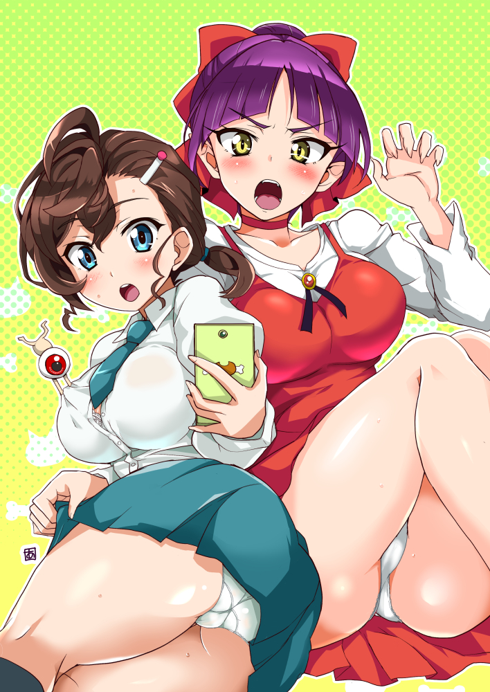nekomusume and inuyama mana (gegege no kitarou) drawn by aoi_manabu
