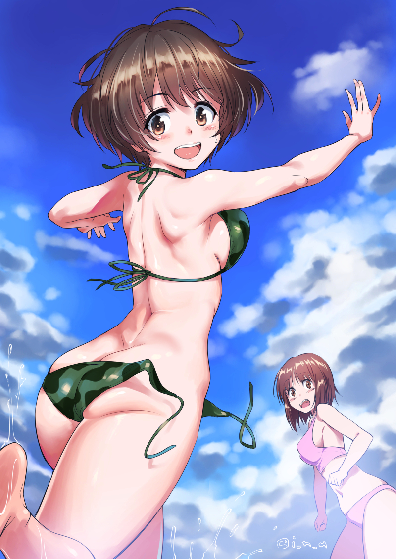 nishizumi miho and akiyama yukari (girls und panzer) drawn by inu_(aerodog)
