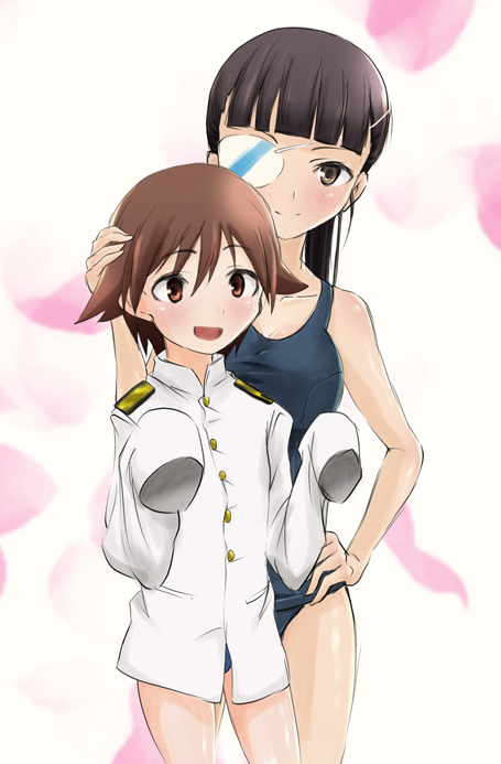 miyafuji yoshika and sakamoto mio (world witches series and 1 more) drawn by konmi