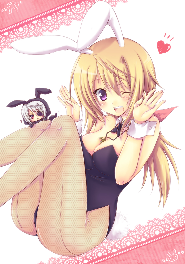 charlotte dunois and laura bodewig (infinite stratos) drawn by miyata_(miyatami07)