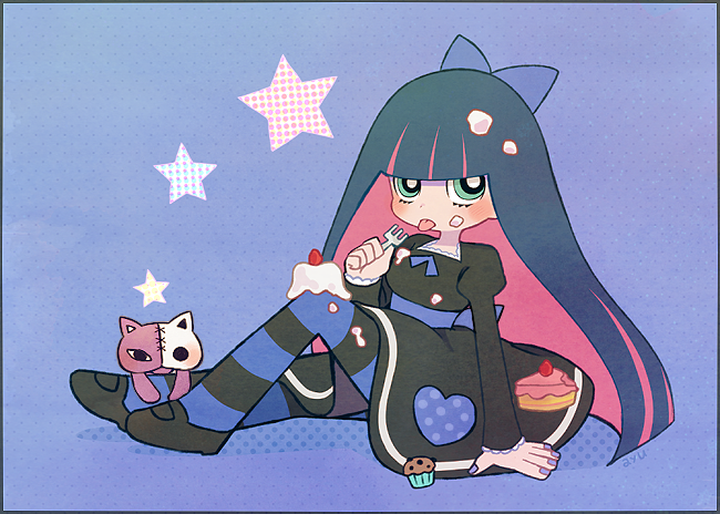 stocking and honekoneko (panty & stocking with garterbelt) drawn by ayu_(mog)