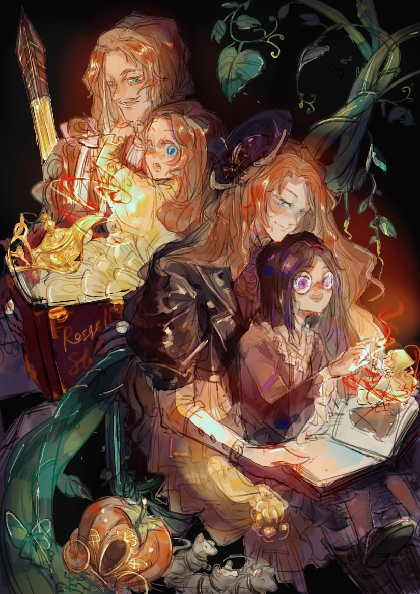 cinderella, roselle gustav, cattleya, and bernadette gustav (lord of the mysteries and 1 more) drawn by yugezi_(yugezi596)