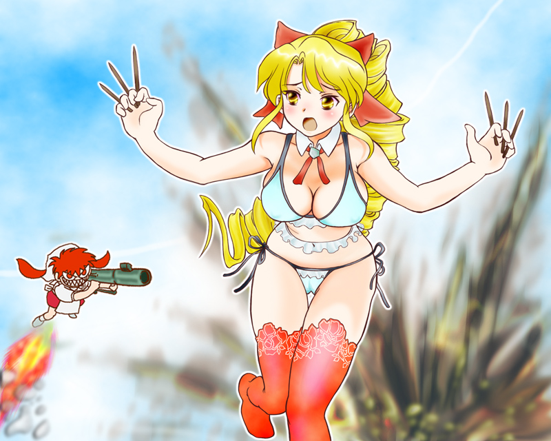 onimaru miki and kannazuki megumi (muteki kanban musume) drawn by panta