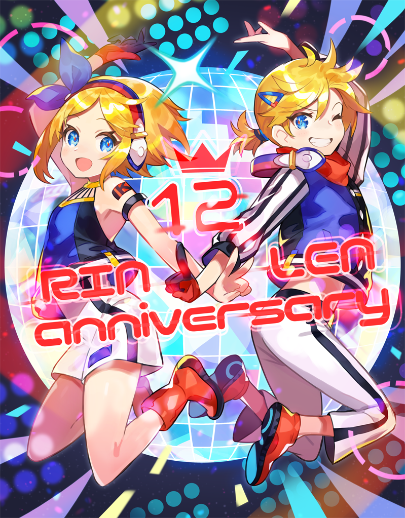 kagamine rin and kagamine len (vocaloid) drawn by kanyoko_(yuzukano_17)