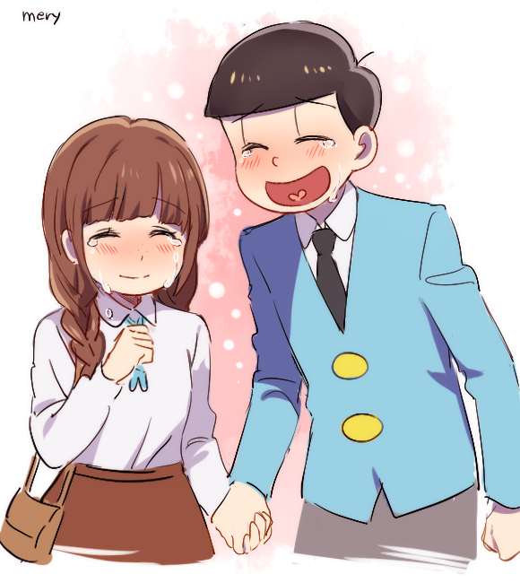 matsuno jyushimatsu and jyushimatsu's girlfriend (osomatsu and 1 more) drawn by mery_(yangmalgage)