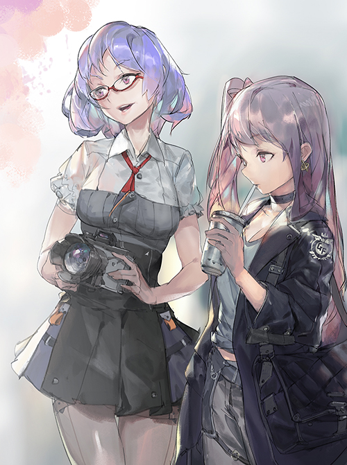 wa2000 and thompson (girls' frontline) drawn by urorong